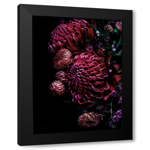 Waratah Bouquet Black Modern Wood Framed Art Print by Catterall, Elise