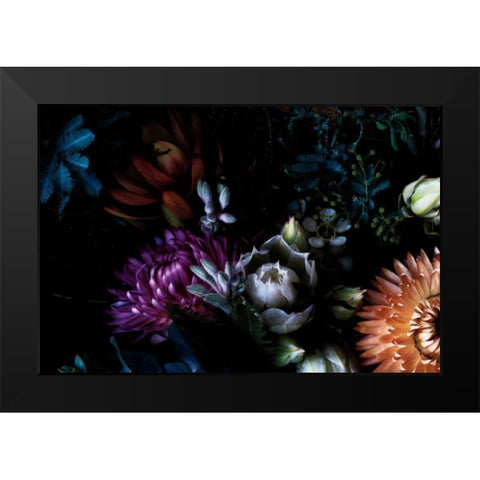 Paper Daisies and Blushing Brides Black Modern Wood Framed Art Print by Catterall, Elise