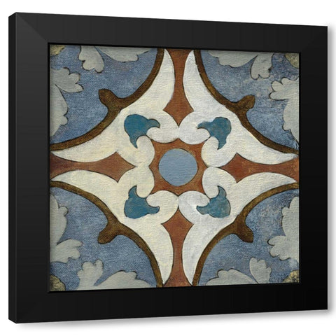 Old World Tile VII Black Modern Wood Framed Art Print with Double Matting by Vassileva, Silvia