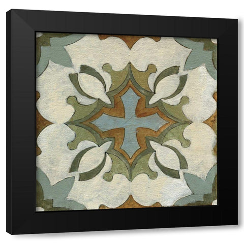 Old World Tile IX Black Modern Wood Framed Art Print by Vassileva, Silvia