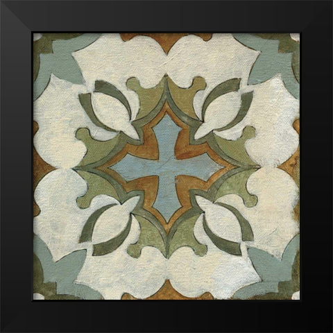 Old World Tile IX Black Modern Wood Framed Art Print by Vassileva, Silvia
