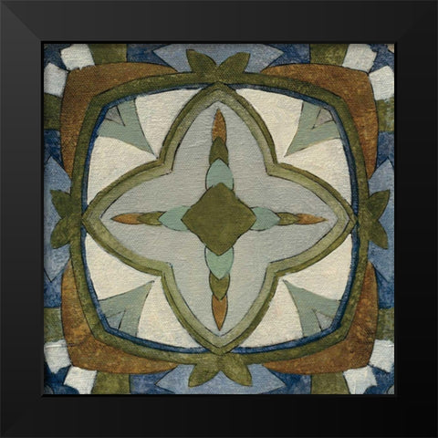 Old World Tile X Black Modern Wood Framed Art Print by Vassileva, Silvia