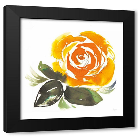 Bold Roses II Black Modern Wood Framed Art Print with Double Matting by Rice, Kristy