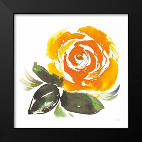 Bold Roses II Black Modern Wood Framed Art Print by Rice, Kristy