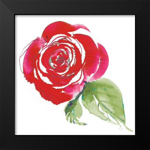 Bold Roses III Black Modern Wood Framed Art Print by Rice, Kristy