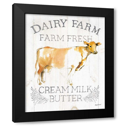 Dairy Farm wood Black Modern Wood Framed Art Print by Tillmon, Avery