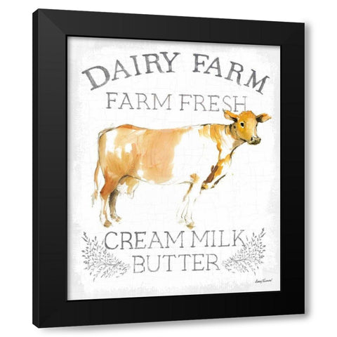 Dairy Farm enamel Black Modern Wood Framed Art Print by Tillmon, Avery
