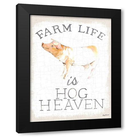 Farm Life burlap Black Modern Wood Framed Art Print by Tillmon, Avery
