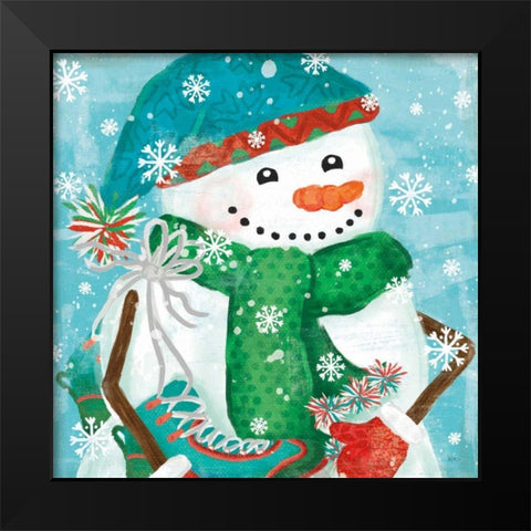Snowy Fun IV Black Modern Wood Framed Art Print by Charron, Veronique