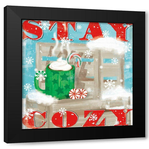 Snowy Fun VI Black Modern Wood Framed Art Print with Double Matting by Charron, Veronique