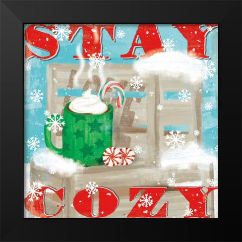 Snowy Fun VI Black Modern Wood Framed Art Print by Charron, Veronique