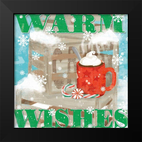 Snowy Fun VII Black Modern Wood Framed Art Print by Charron, Veronique