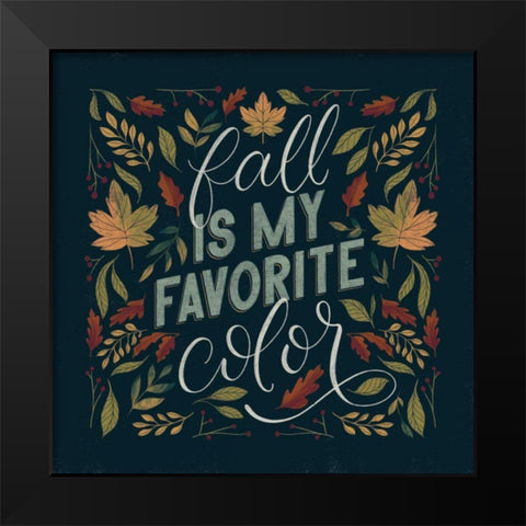 Autumn Sayings I Black Modern Wood Framed Art Print by Thorns, Becky