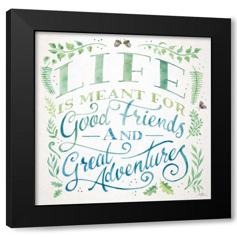 Good Friends and Great Adventures I Black Modern Wood Framed Art Print by Penner, Janelle