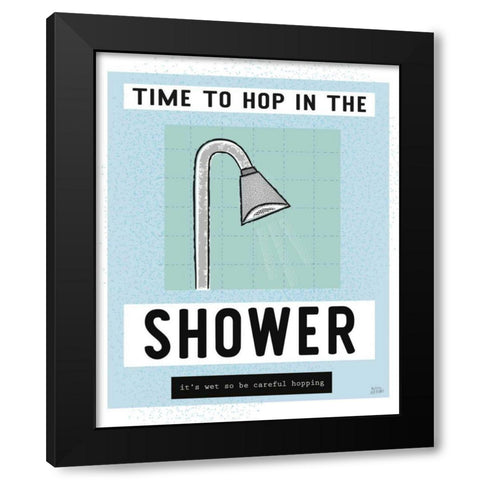 Shower Hopping Black Modern Wood Framed Art Print with Double Matting by Averinos, Melissa