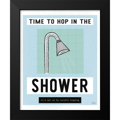 Shower Hopping Black Modern Wood Framed Art Print by Averinos, Melissa