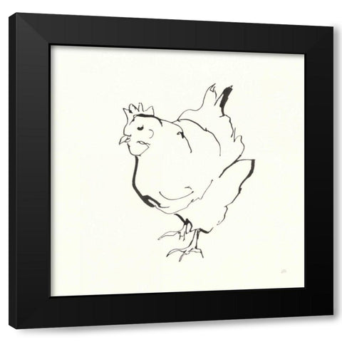 Line Chicken II Black Modern Wood Framed Art Print by Paschke, Chris