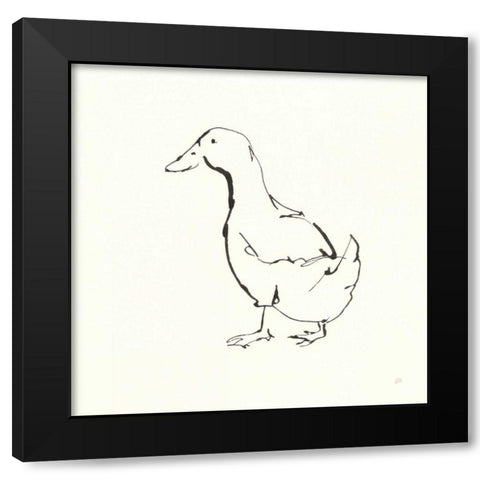 Line Duck I Black Modern Wood Framed Art Print by Paschke, Chris