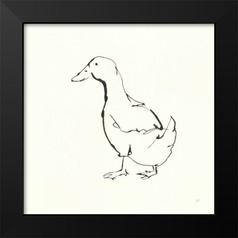 Line Duck I Black Modern Wood Framed Art Print by Paschke, Chris