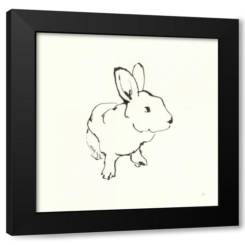 Line Bunny II Black Modern Wood Framed Art Print by Paschke, Chris