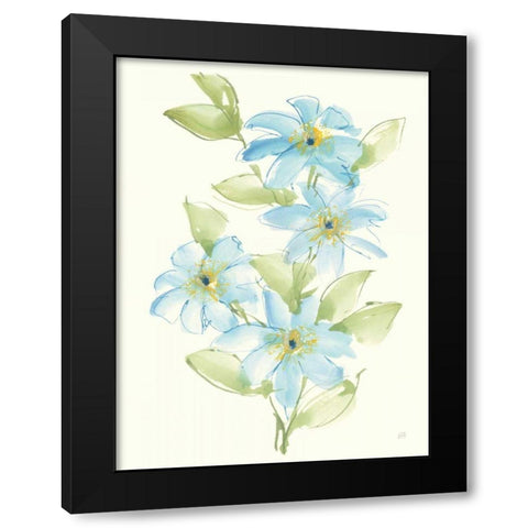 Clematis Bouquet II Black Modern Wood Framed Art Print by Paschke, Chris