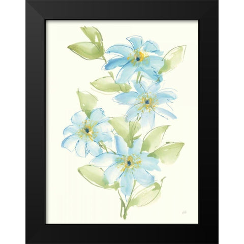Clematis Bouquet II Black Modern Wood Framed Art Print by Paschke, Chris