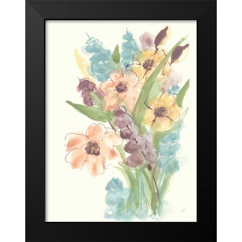 Earthy Bouquet I Black Modern Wood Framed Art Print by Paschke, Chris