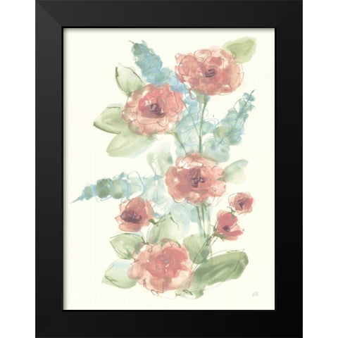 Camellia Bouquet I Black Modern Wood Framed Art Print by Paschke, Chris