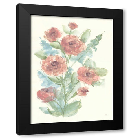 Camellia Bouquet II Black Modern Wood Framed Art Print by Paschke, Chris