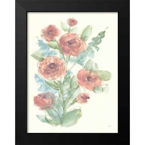 Camellia Bouquet II Black Modern Wood Framed Art Print by Paschke, Chris