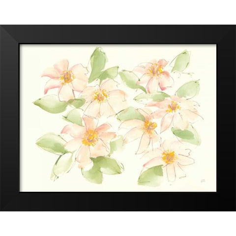 Creme Clematis Black Modern Wood Framed Art Print by Paschke, Chris