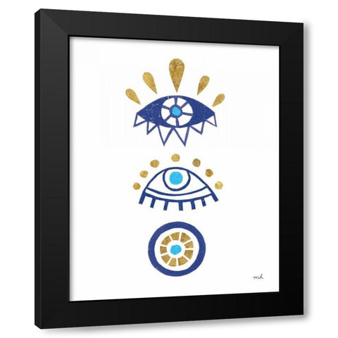 Evil Eye II Black Modern Wood Framed Art Print by Hershey, Moira