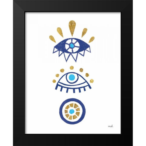 Evil Eye II Black Modern Wood Framed Art Print by Hershey, Moira