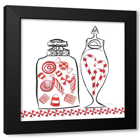 Holiday Treats II BW Black Modern Wood Framed Art Print with Double Matting by Zaman, Farida