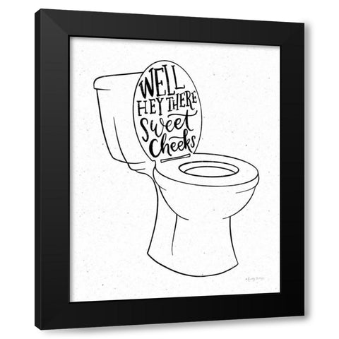 Bathroom Puns IV Black Modern Wood Framed Art Print with Double Matting by Thorns, Becky