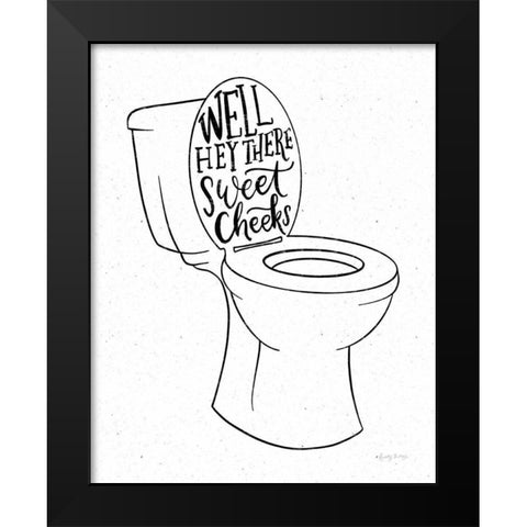 Bathroom Puns IV Black Modern Wood Framed Art Print by Thorns, Becky