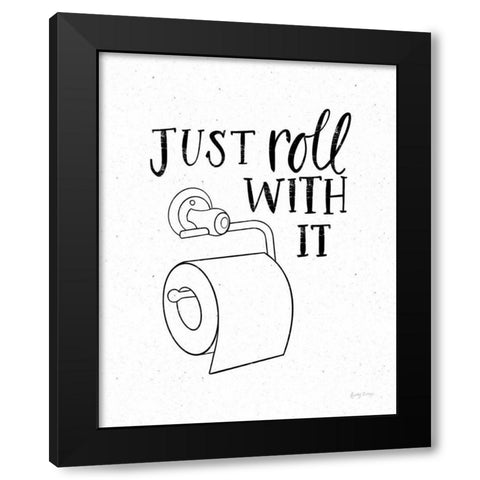 Bathroom Puns V Black Modern Wood Framed Art Print with Double Matting by Thorns, Becky