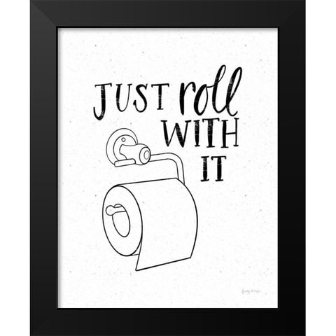 Bathroom Puns V Black Modern Wood Framed Art Print by Thorns, Becky