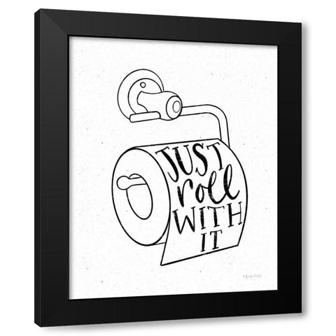 Bathroom Puns VI Black Modern Wood Framed Art Print by Thorns, Becky