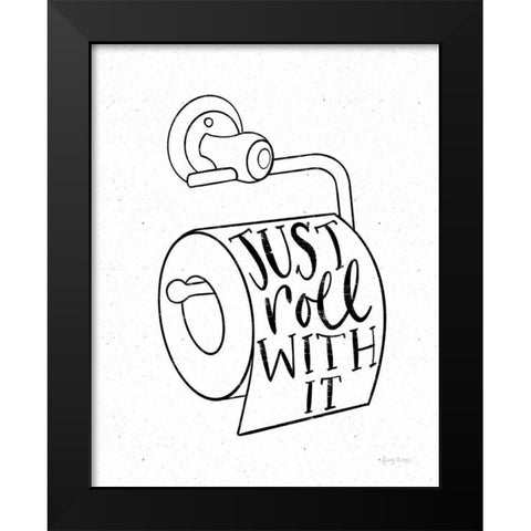 Bathroom Puns VI Black Modern Wood Framed Art Print by Thorns, Becky