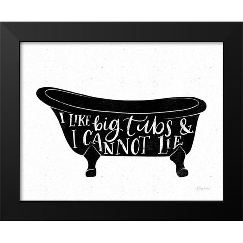 Bathroom Puns I Black Black Modern Wood Framed Art Print by Thorns, Becky