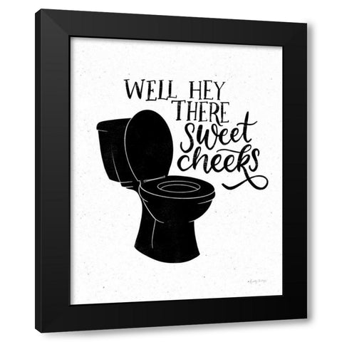 Bathroom Puns III Black Black Modern Wood Framed Art Print with Double Matting by Thorns, Becky