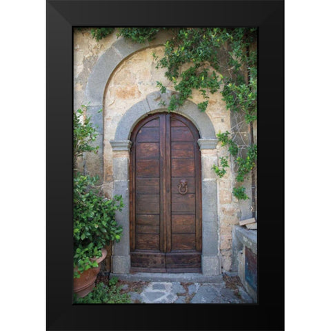 Venice Doorway Black Modern Wood Framed Art Print by Aledanda