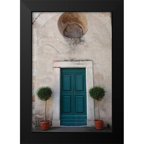 Always Welcome Black Modern Wood Framed Art Print by Aledanda