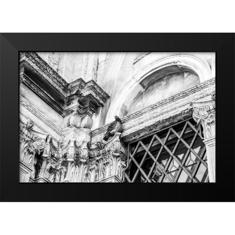 Looking Up Black Modern Wood Framed Art Print by Aledanda