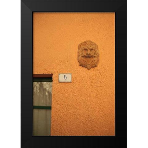 No. 8 Black Modern Wood Framed Art Print by Aledanda