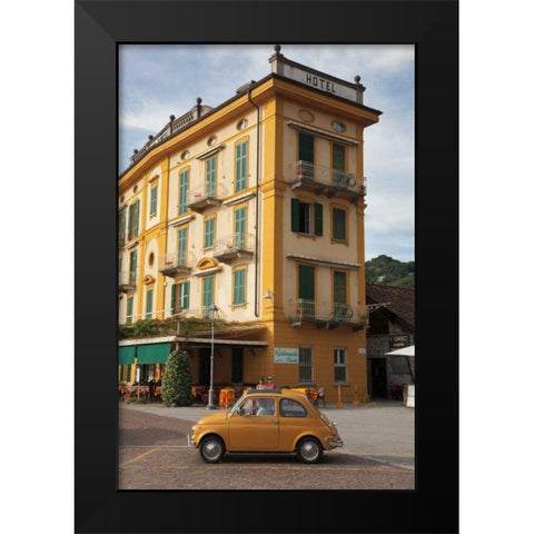 Around Town Black Modern Wood Framed Art Print by Aledanda