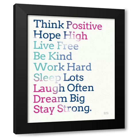 Key to Happiness I Hot Pink Black Modern Wood Framed Art Print by Mullan, Michael