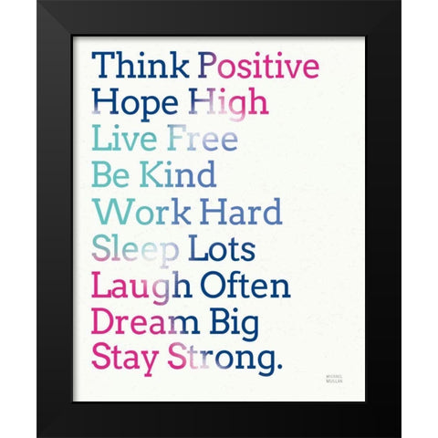 Key to Happiness I Hot Pink Black Modern Wood Framed Art Print by Mullan, Michael