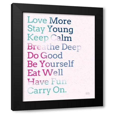 Key to Happiness II Hot Pink Black Modern Wood Framed Art Print with Double Matting by Mullan, Michael